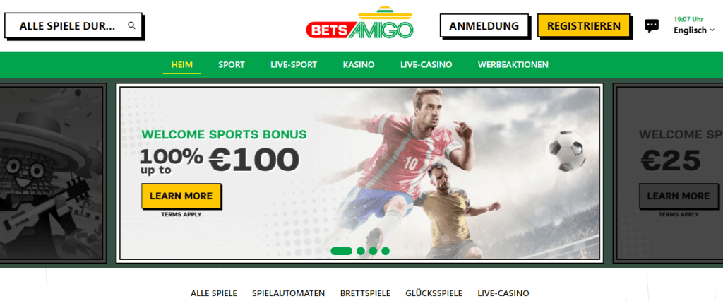 Betsamigo - Bietet viele Live-Casino-Spiele