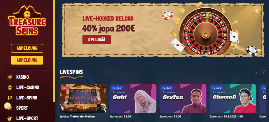 Treasurespins - Interessantes Casino mit vielen Features