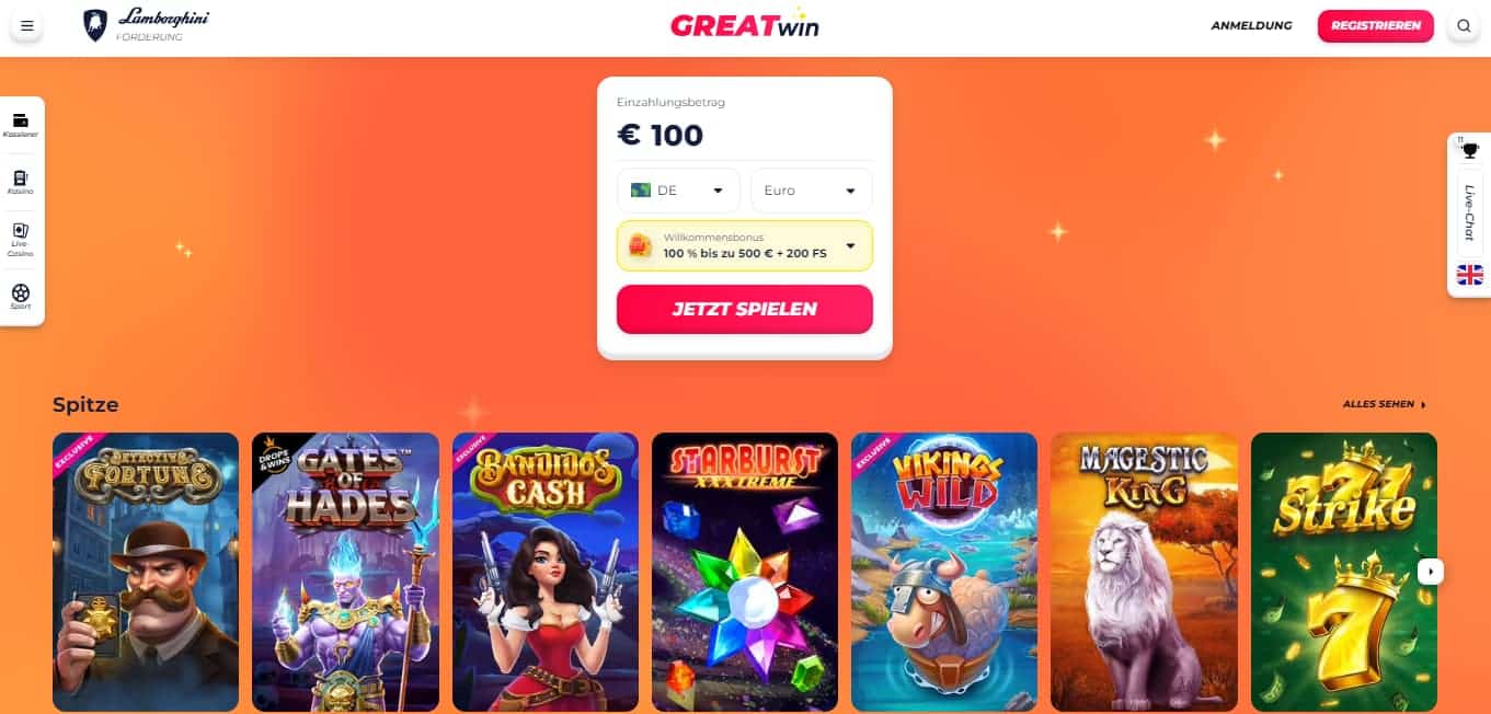 Greatwin Online Casino ohne OASIS Paysafecard
