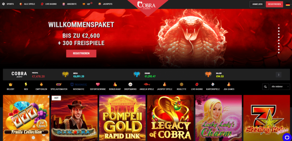 Cobra Casino Startseite